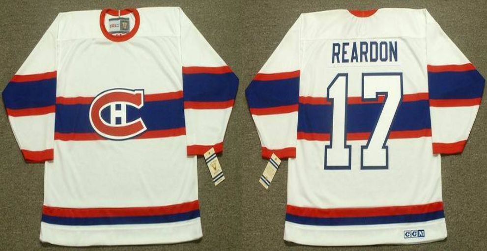 2019 Men Montreal Canadiens #17 Reardon White CCM NHL jerseys